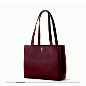 Dagne Dover Allyn Small Leather Tote in Oxblood